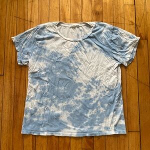 Reformation Jeans Women’s Blue Tie Dye Short Sleeve Organic Cotton Shirt M